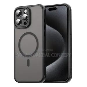 For iPhone 15 Pro Max TPU Hybrid PC Frosted Magsafe Phone Case Pouch