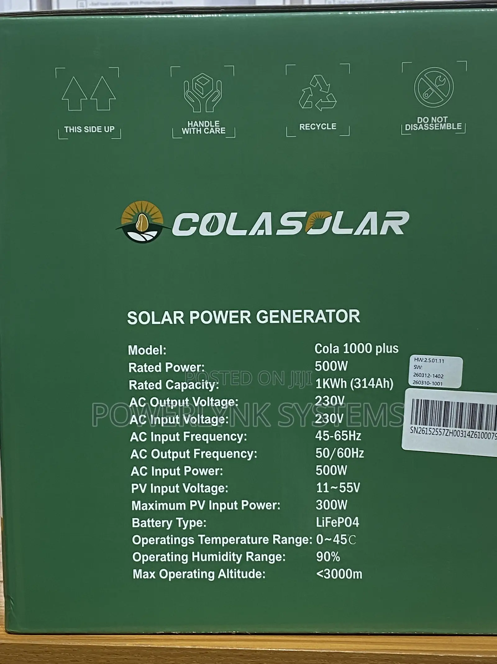 Cola Solar 1000 Plus Solar Generator