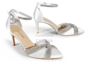 Dream Pairs Women Rhinestone Pointed Toe White Silver (US 7.5 /EU 39)