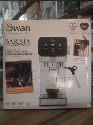 Swan Digital One-Touch Mini Espresso Machine With Milk Frother