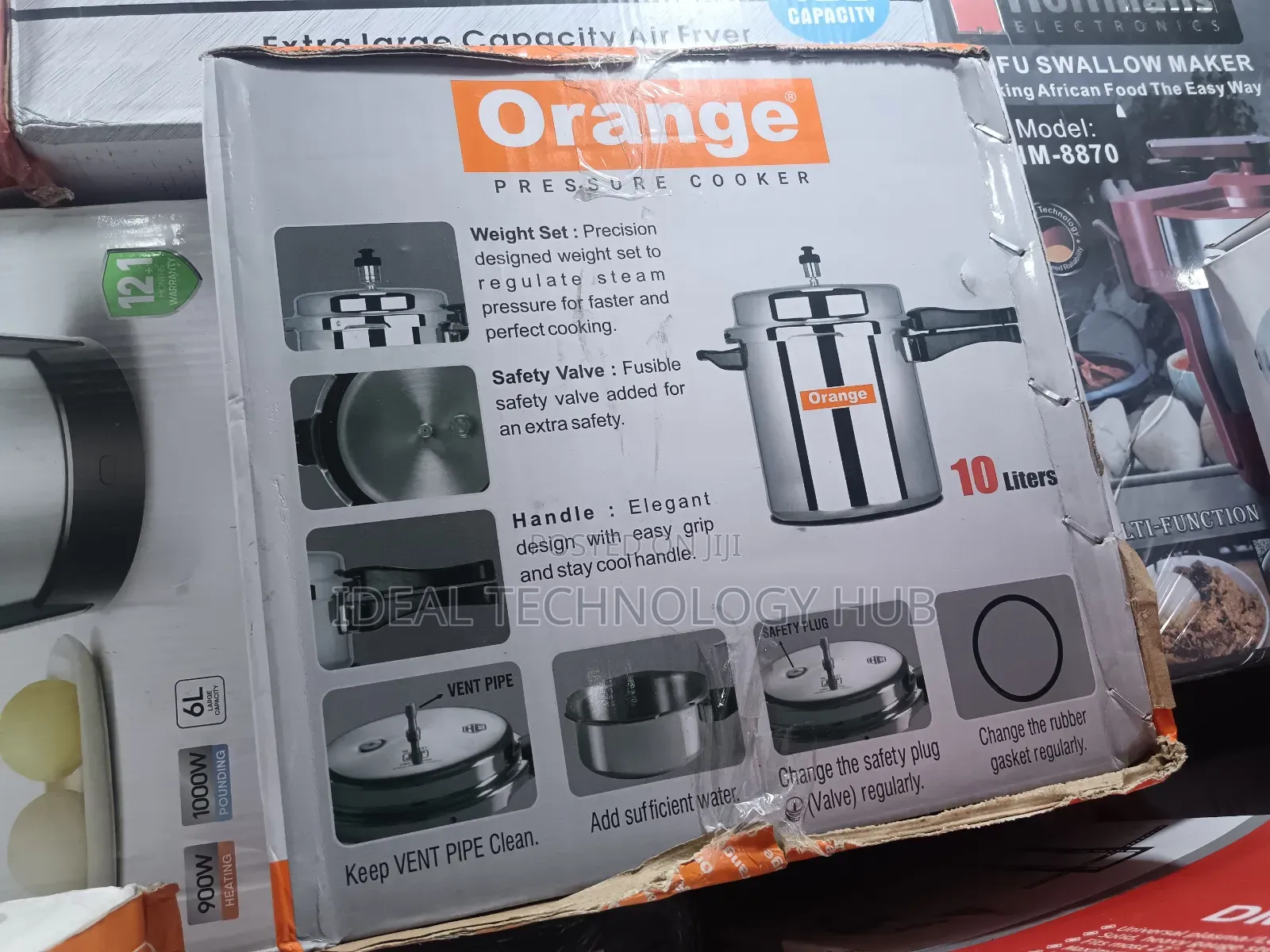 Orange 10L Pressure Cooker