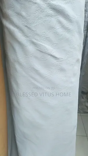 Elegant Powder Blue Embossed Curtain – Perfect for a Classy Home
