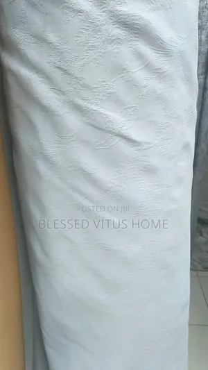 Elegant Powder Blue Embossed Curtain – Perfect for a Classy Home