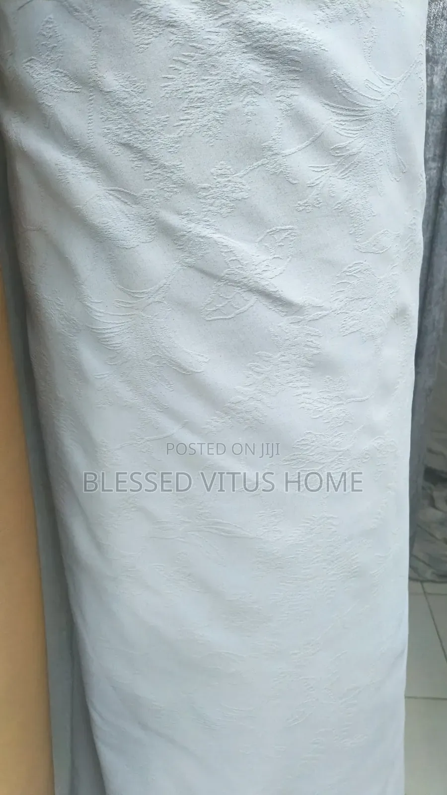 Elegant Powder Blue Embossed Curtain – Perfect for a Classy Home