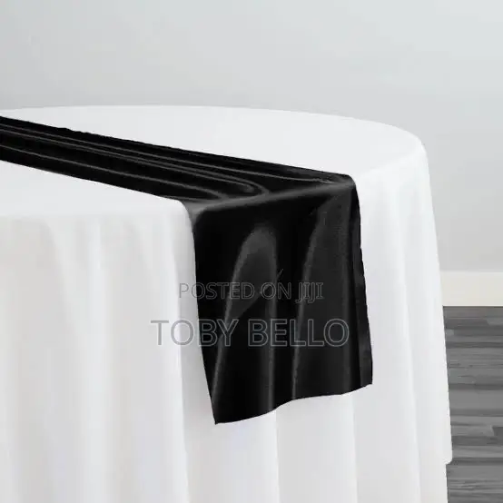 Black Table Runner Available for Rent