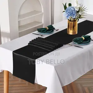 Black Table Runner Available for Rent