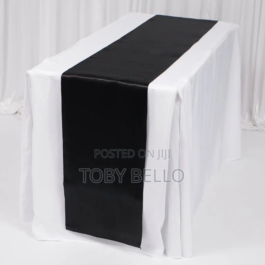 Black Table Runner Available for Rent
