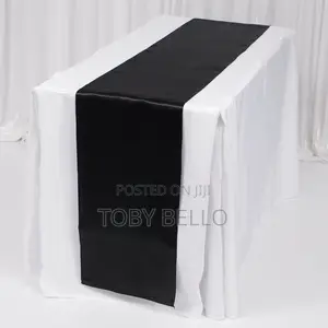 Black Table Runner Available for Rent