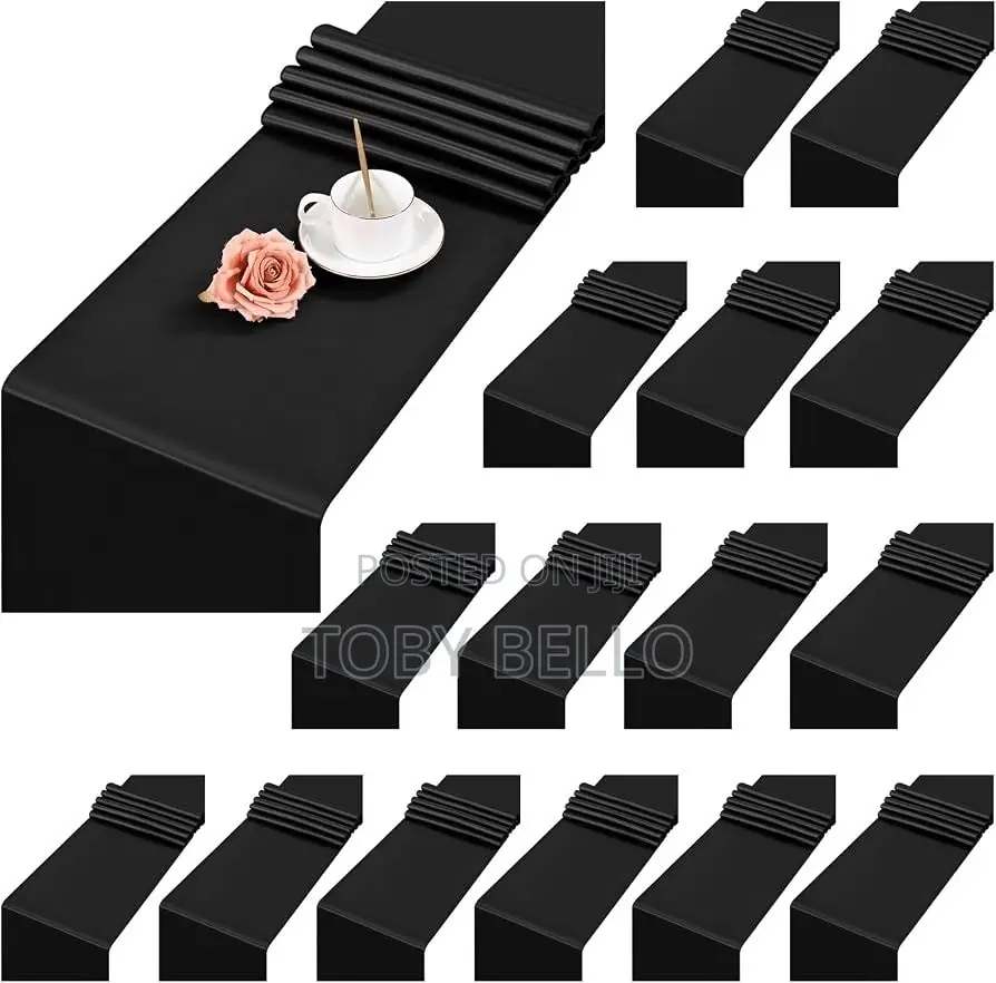 Black Table Runner Available for Rent