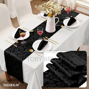 Black Table Runner Available for Rent