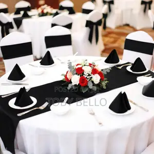 Black Table Runner Available for Rent