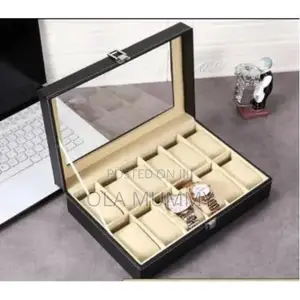 12 Slot Watch Box Wooden Display Organizer Jewelry Storage Case