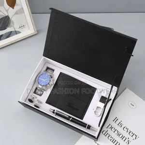 Men Gift Set With Wristwatch Key Holder Wallet Key Holder And Pen