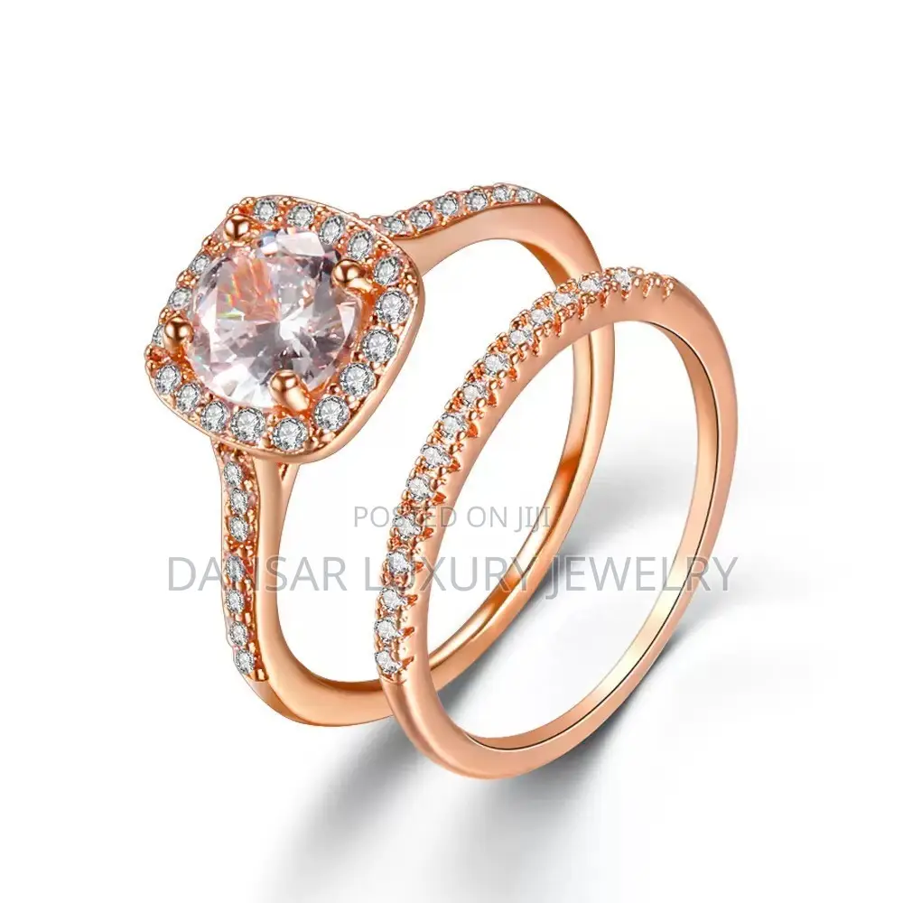 Tiny Rose Gold Wedding Ring Pair