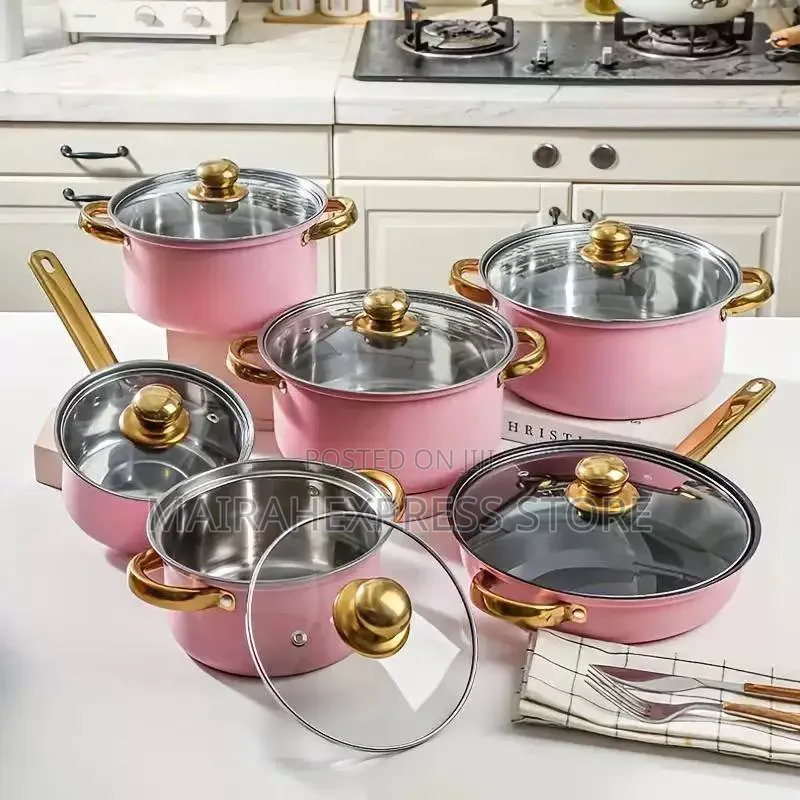 12pcs Stainless Steel Cookware Pot Sets