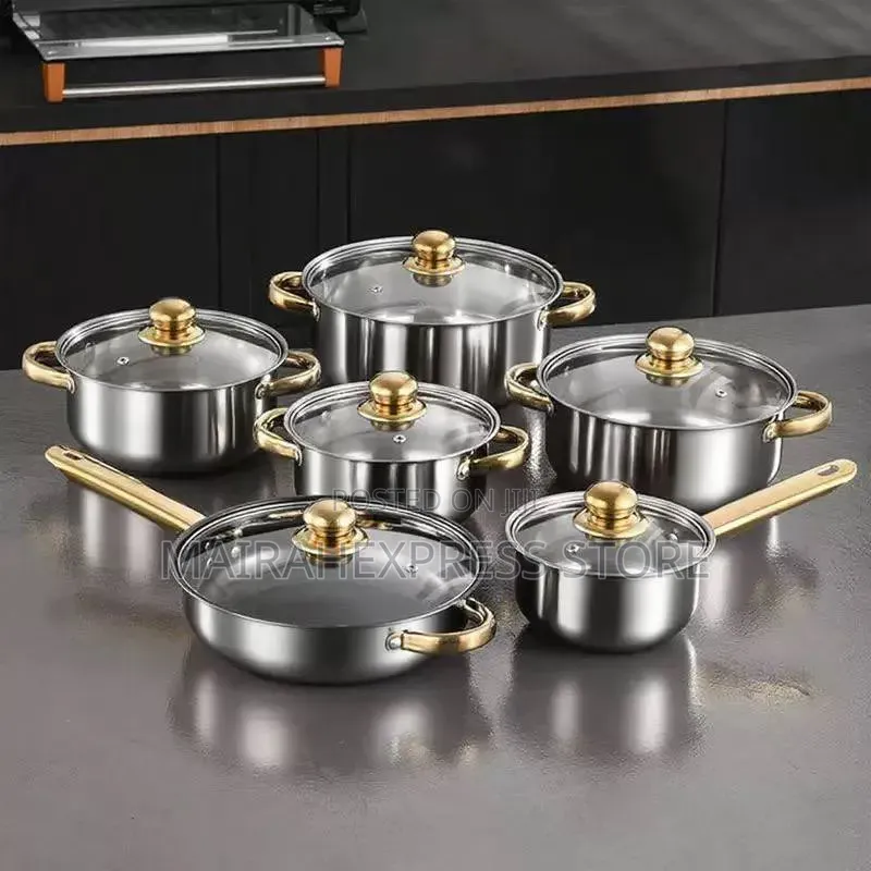 12pcs Stainless Steel Cookware Pot Sets