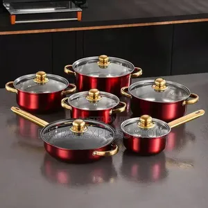 12pcs Stainless Steel Cookware Pot Sets