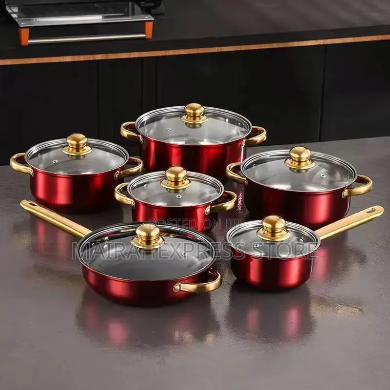 12pcs Stainless Steel Cookware Pot Sets
