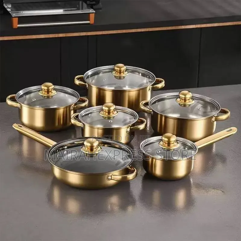 12pcs Stainless Steel Cookware Pot Sets