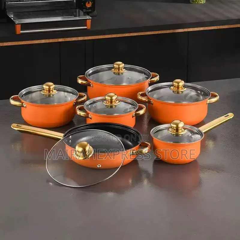 12pcs Stainless Steel Cookware Pot Sets