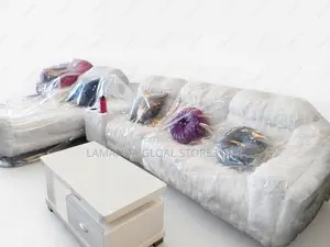 Plush White Living Room Sofa Coffee Table Set