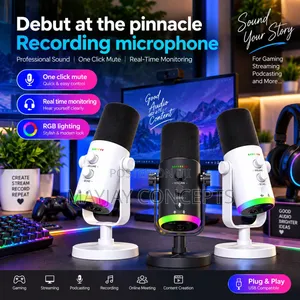 Professional RGB Recording Microphone With Mute Volume Control