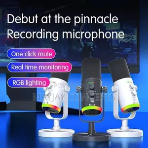 Professional RGB Recording Microphone With Mute Volume Control
