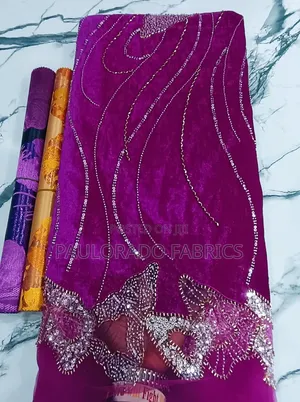 Swiss Velvet Beaded Lace
