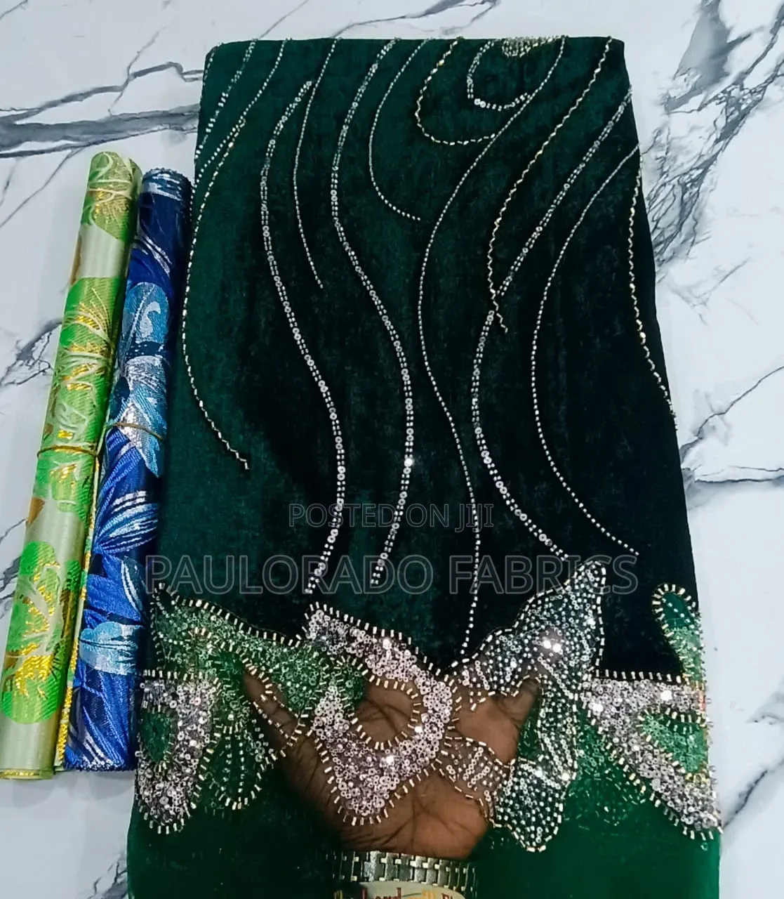 Swiss Velvet Beaded Lace