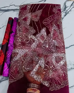Swiss Velvet Beaded Lace