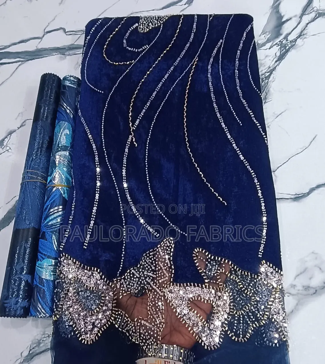 Swiss Velvet Beaded Lace