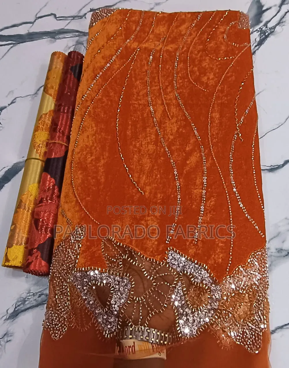 Swiss Velvet Beaded Lace