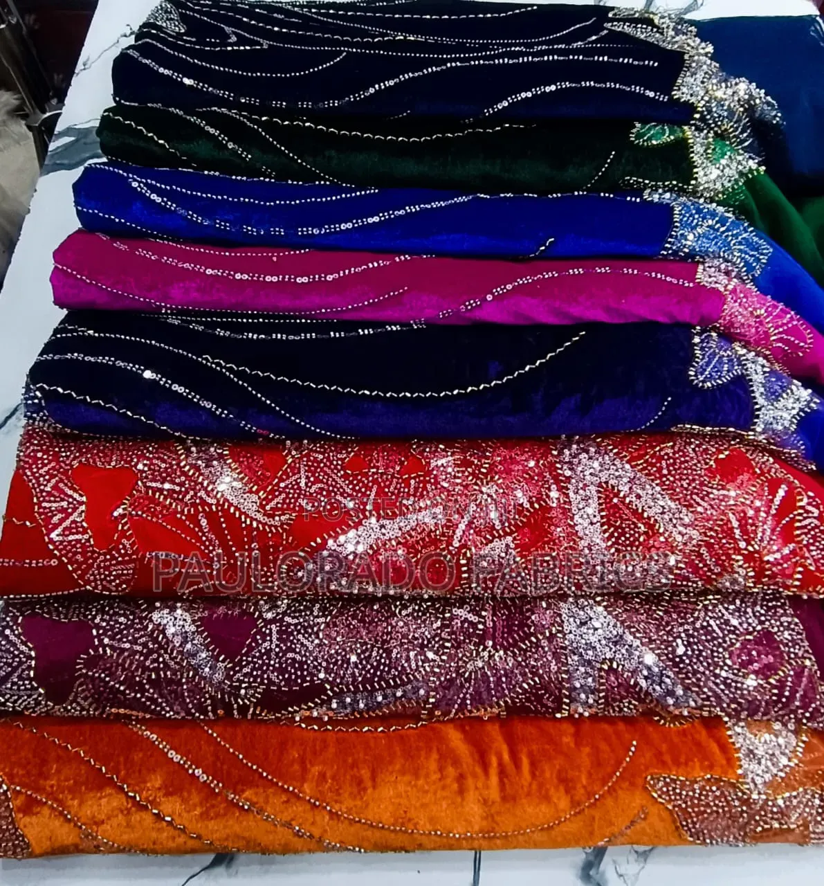 Swiss Velvet Beaded Lace