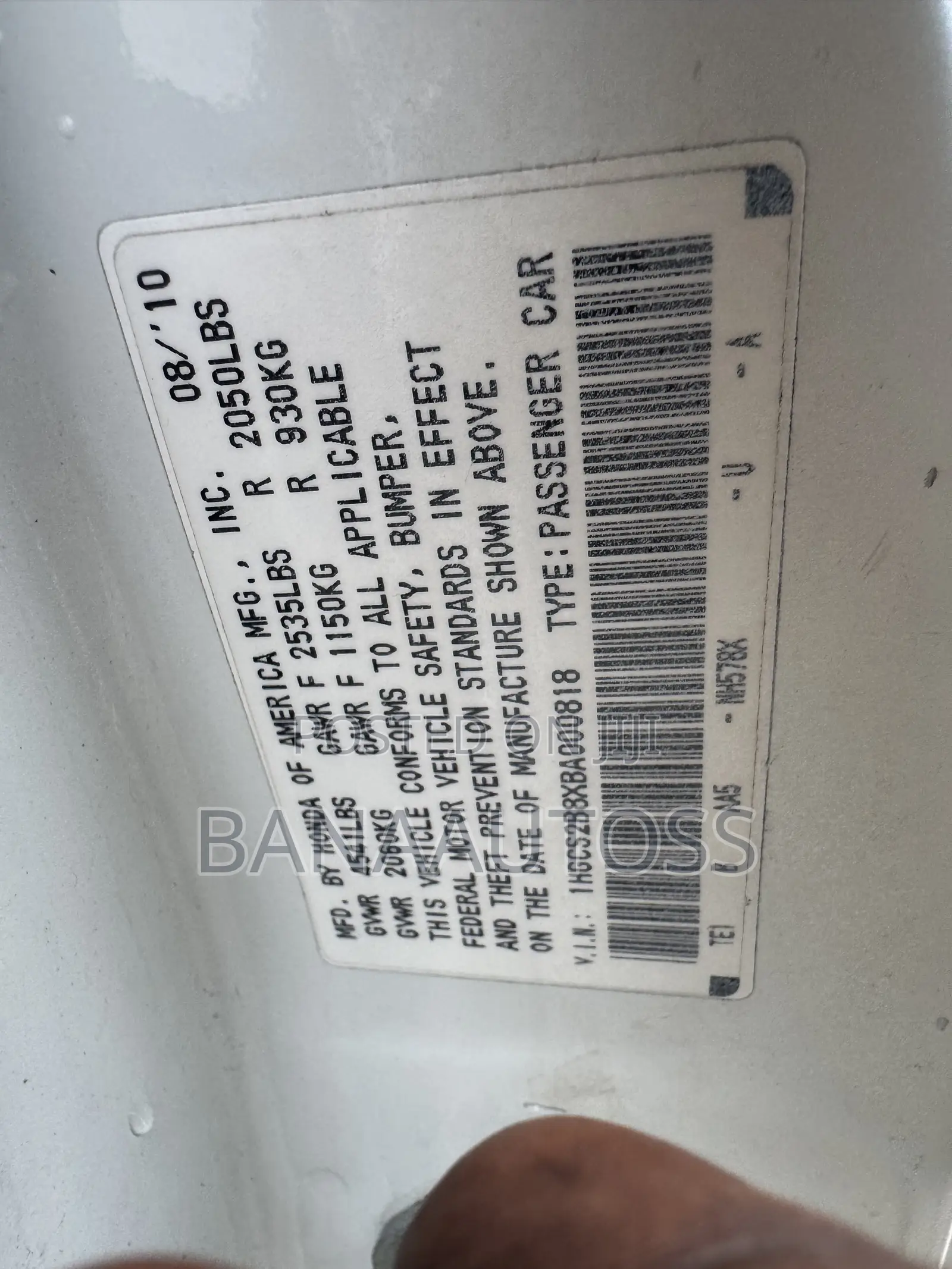 Honda Accord 2011 White