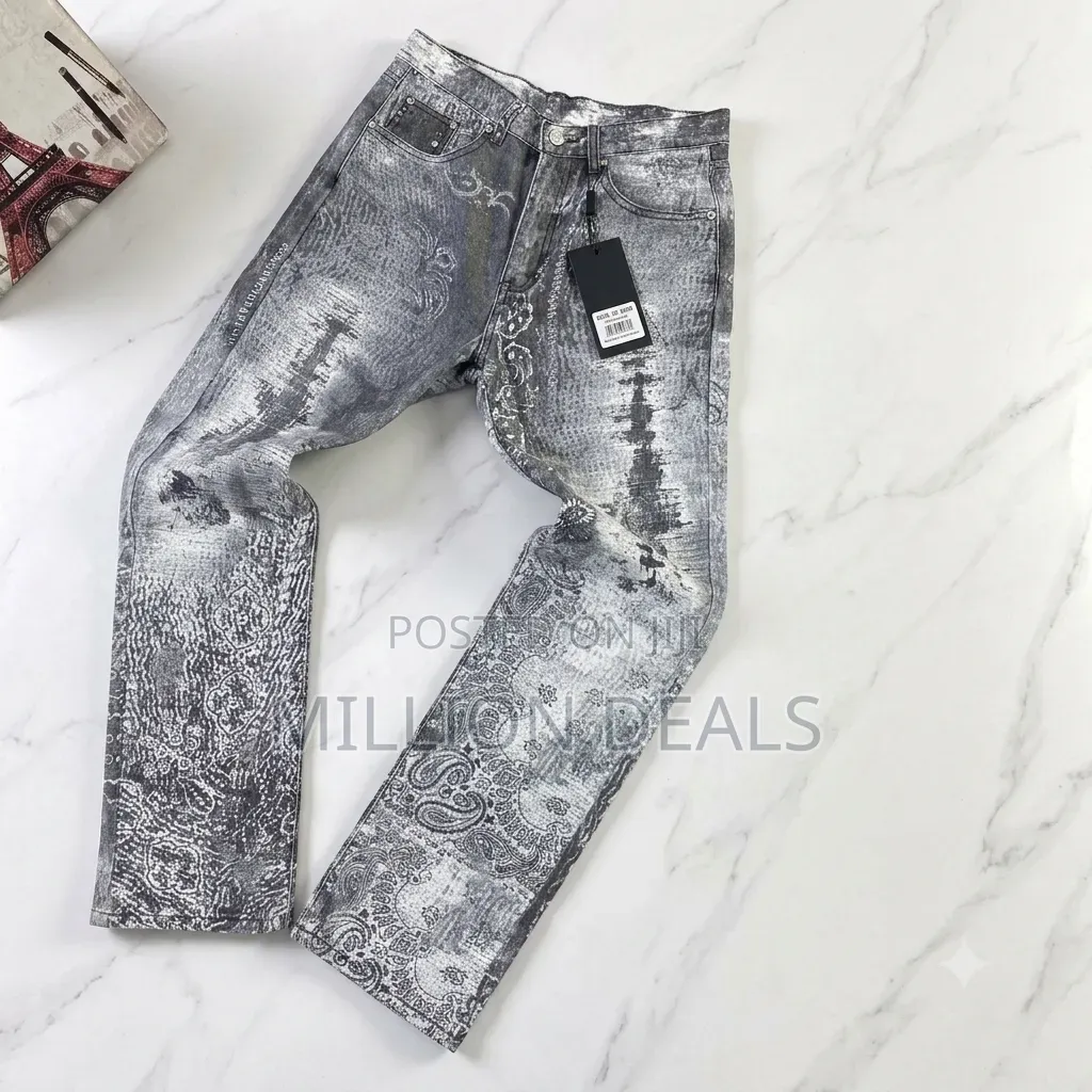 Washed Pattern Stylish Men's Jeans 36