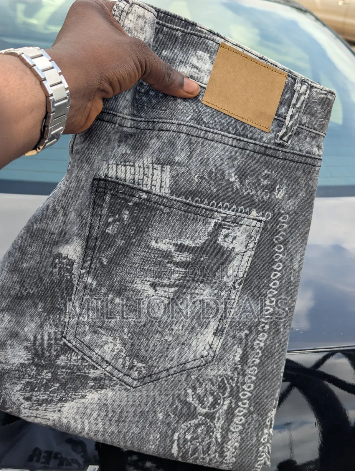 Washed Pattern Stylish Men's Jeans 36