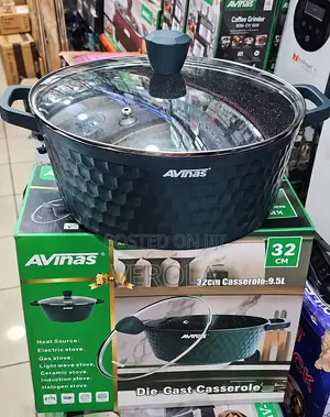 AVINAS 32CM 9.5L Die-Cast Non-Stick Casserole Pot With Glass Lid