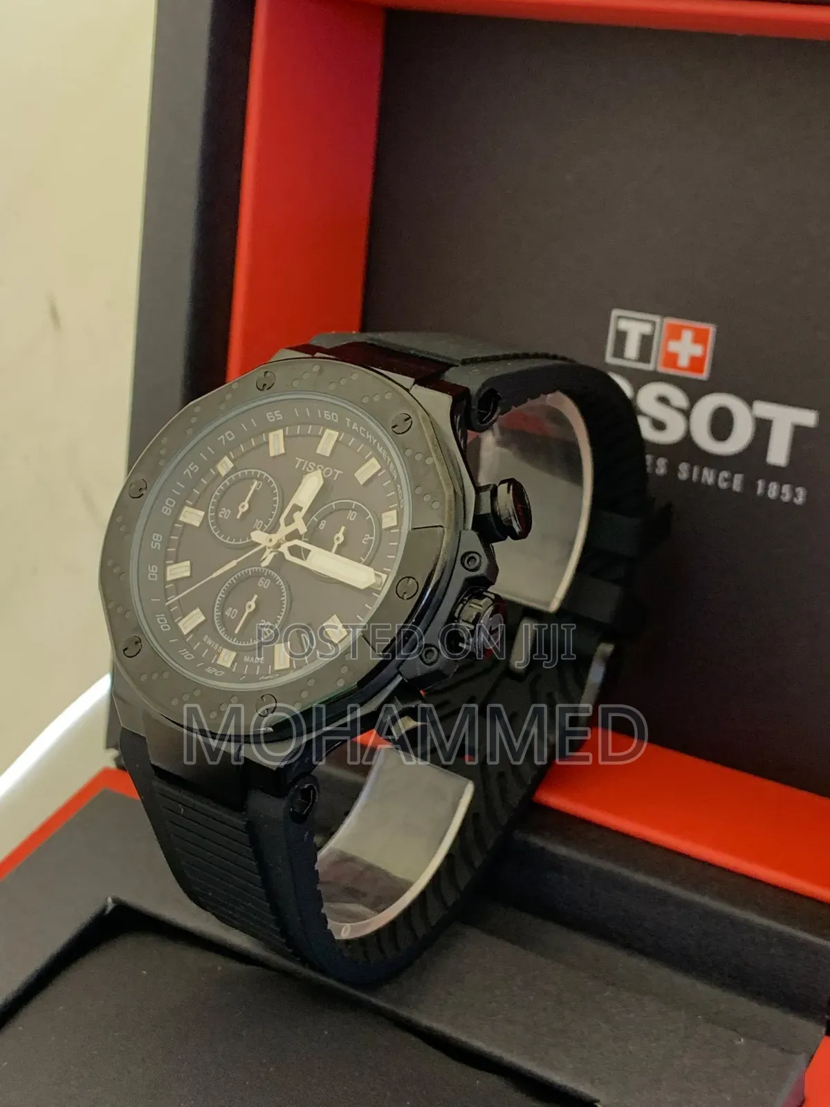 Tissot Chronograph Rubber Strapped Wrist Watch