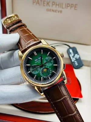 Leather Strapped Chronograph Patek Philippe Wrist Watch
