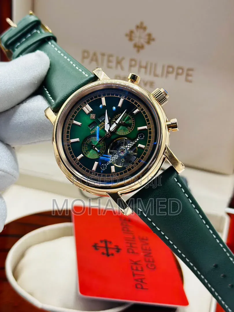 Leather Strapped Chronograph Patek Philippe Wrist Watch