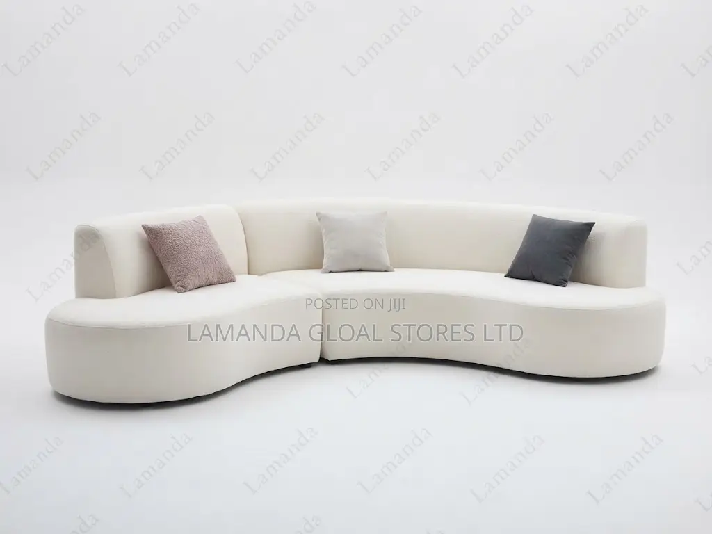 Curved Cream Sectional Sofa