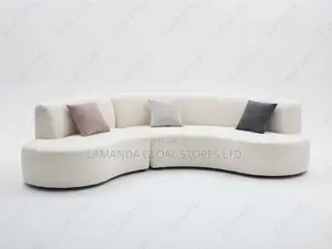 Curved Cream Sectional Sofa
