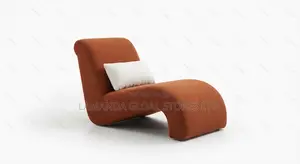 Sculptural S-Curve Orange Accent Chair