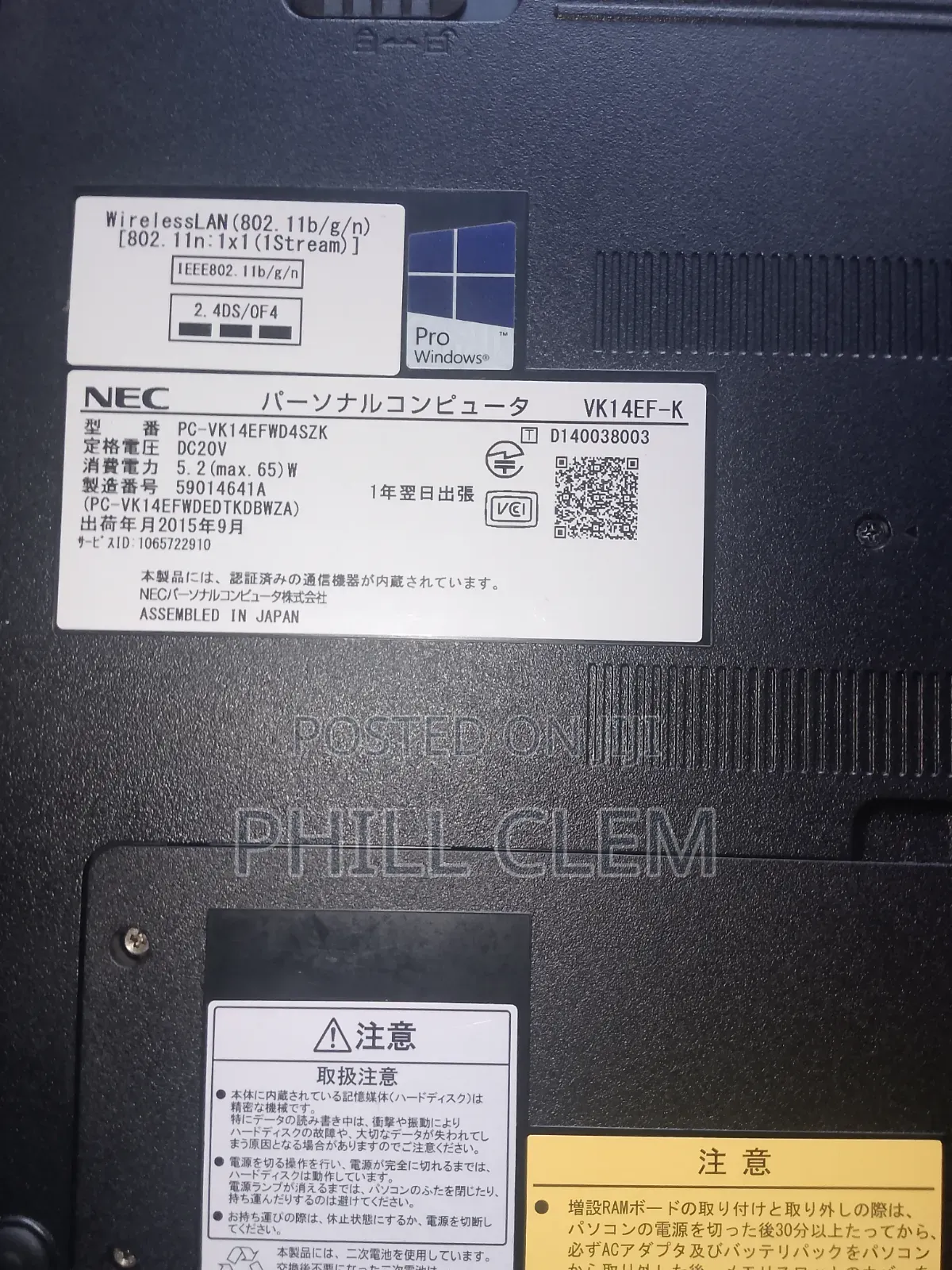 Laptop NEC 4GB Intel SSD 256GB