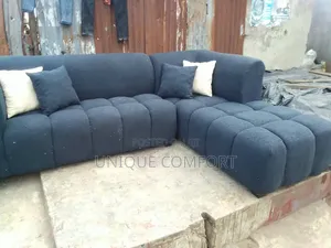 Brand New Luxury Boucle L Shape Sofa With Throw Pillows
