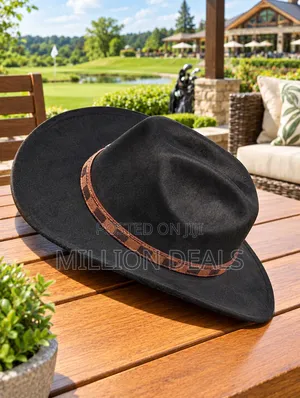 Classic Black Cowboy With Belt Men's Luxury Hat