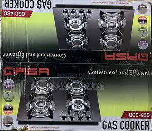 Qasa 4-Burner Tempered Glass Gas Cooker (Model QGC-4BG)