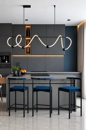 1500mm Nordic Home Decor Line Chandeliers for Dining Room. Black/Gold