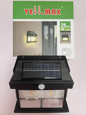 Vellmax Solar-Power Double-Bulb Wall Lamp With Built-in Motion Sensor