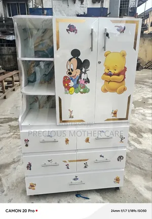 Big Wide 7 Doors Baby Wooden With 3 Layer Storage